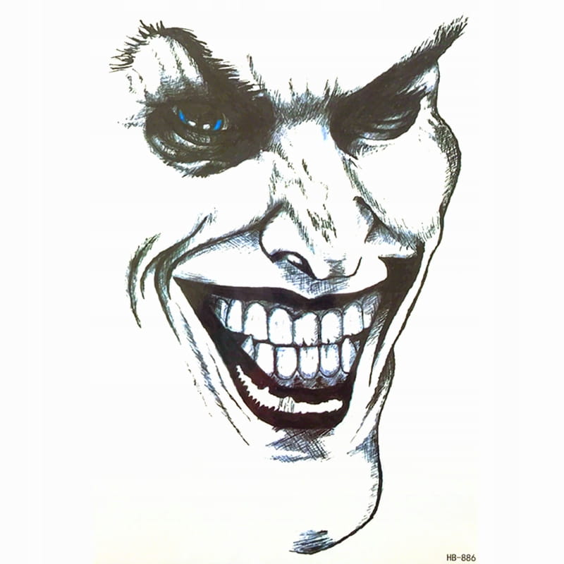 

Tatuaż zmywalny ręka noga Clown Twarz Joker 21cm