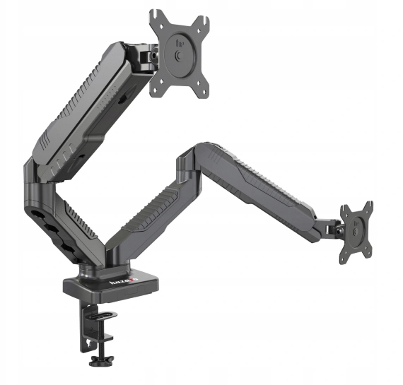 Stolní otočný držák pro dva monitory Huzaro