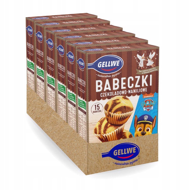 Gellwe Čokoládovo-vanilkové košíčky Tlapková patrola směs na pečení 238 g