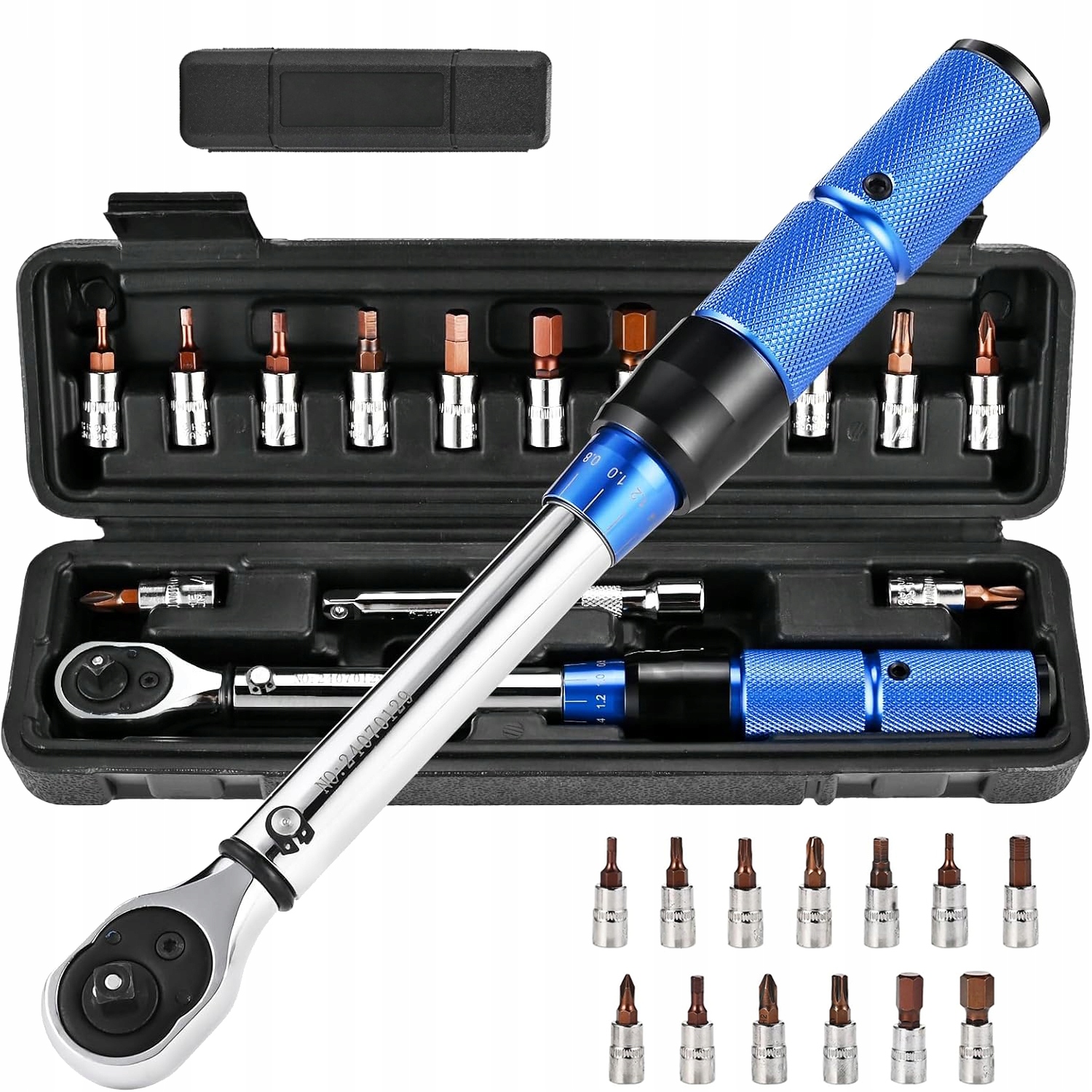 Klucz Dynamometryczny 2-24 Nm 1/4 cala Bike Hand Walizka Nasadki w Zestawie