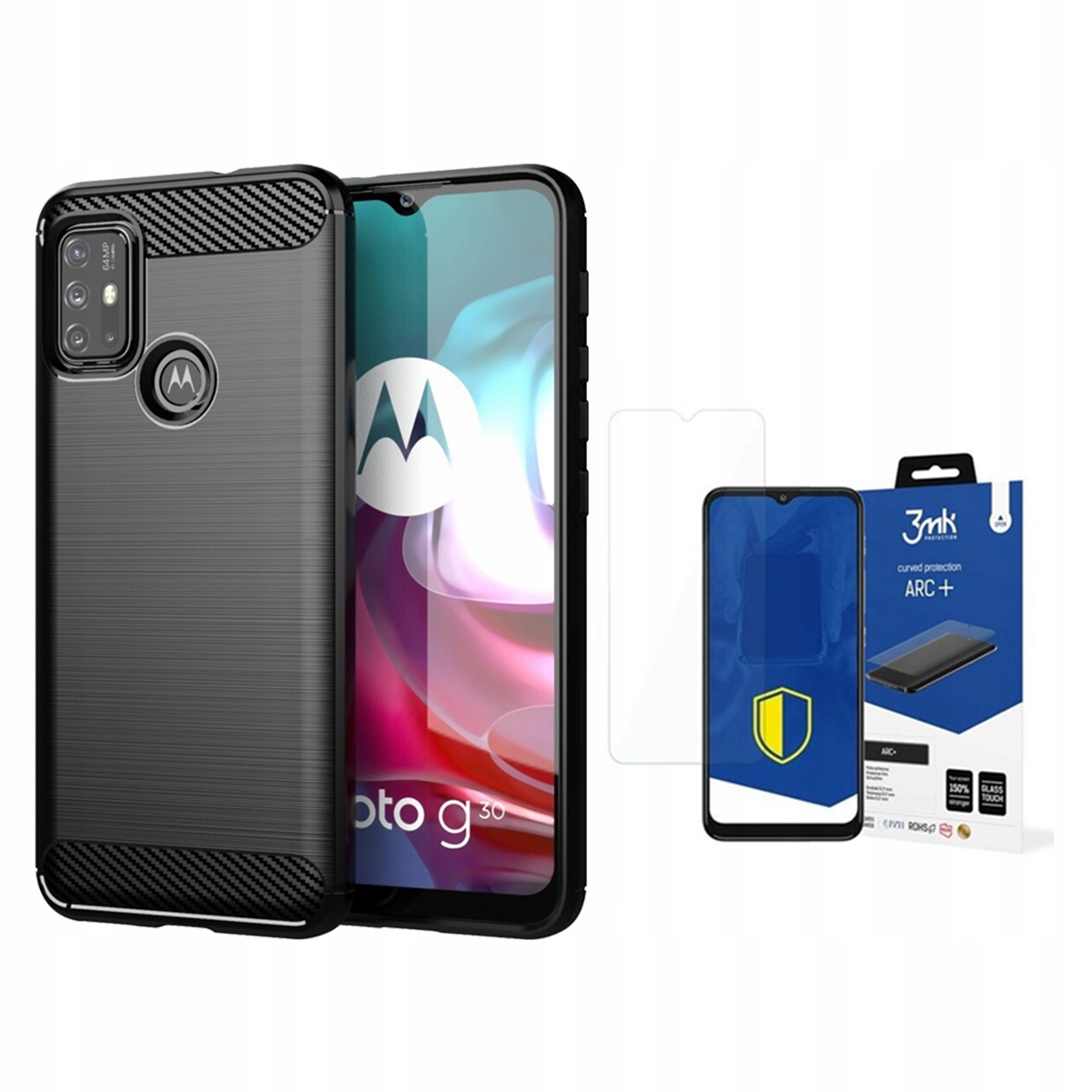 

Tpucarbon Etui Case Do Moto G10/G30 + Folia 3MK