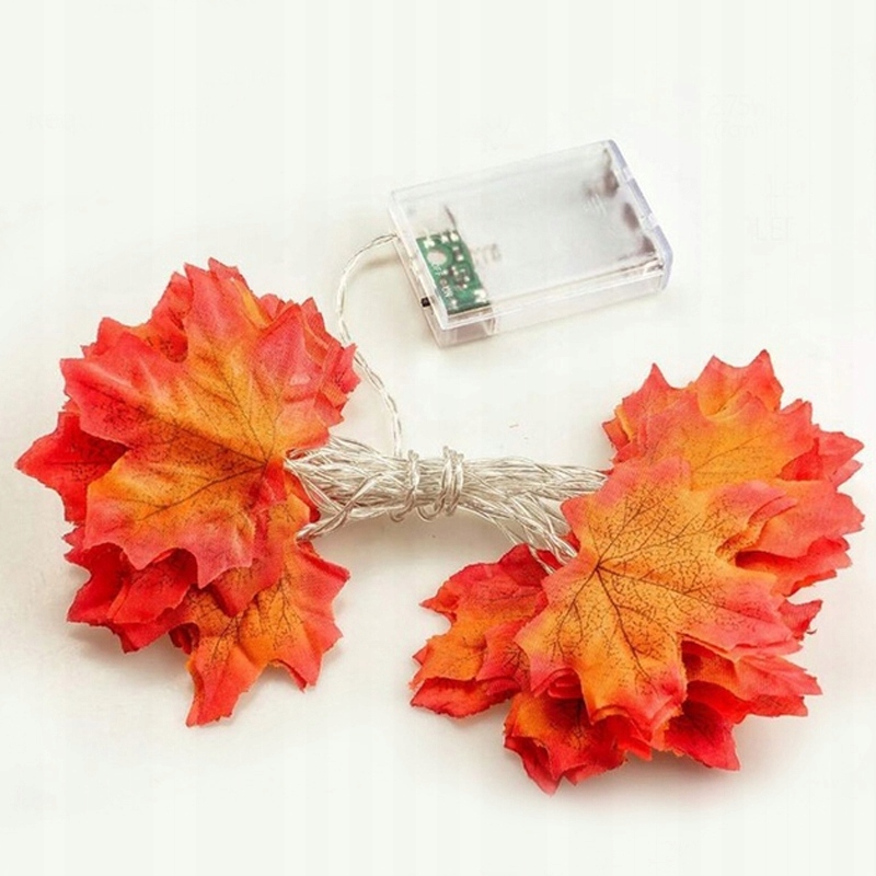 GIRLANDA ŚWIETLNA LAMPKI 20LED LIŚCIE KLONU 3M DEKORACJE JESIENNE HALLOWEEN Marka inna