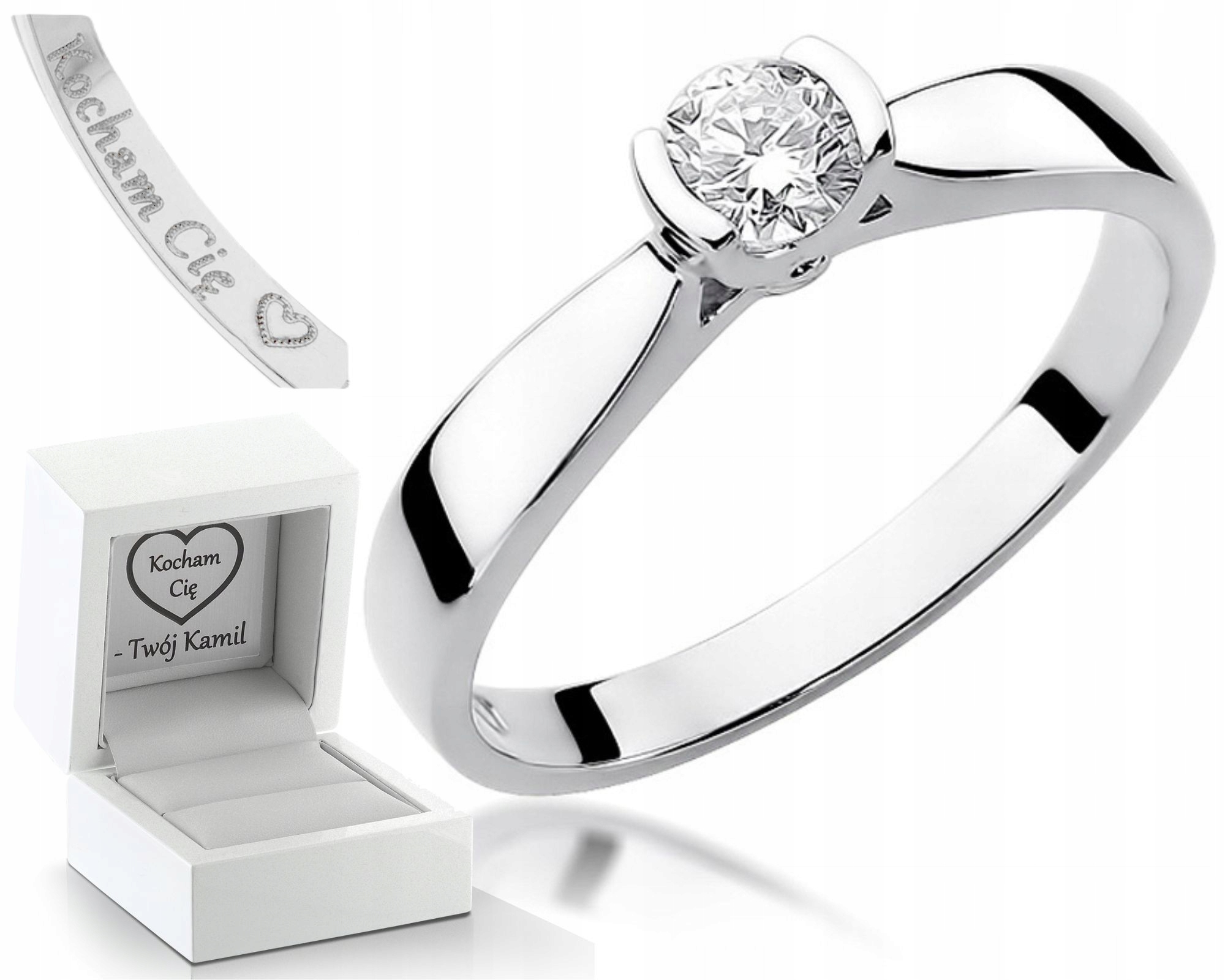 Klasický Prstýnek Briliant 0,25 Ct Bílé Zlato