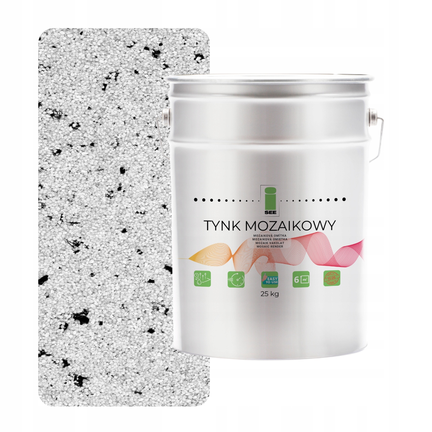 Živicová Mozaiková Omietka Biela S Čiernou Mikou Marmolit Klasa 1 Mozaika 25Kg