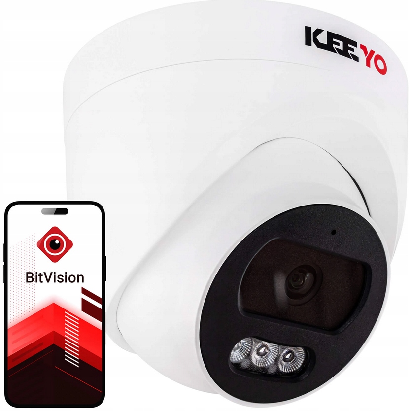 Kamera Ip Keeyo LV-V-IP4M25DF-B 4Mpx IR25m Funkcje Ai Aplikacja Hlc PoE