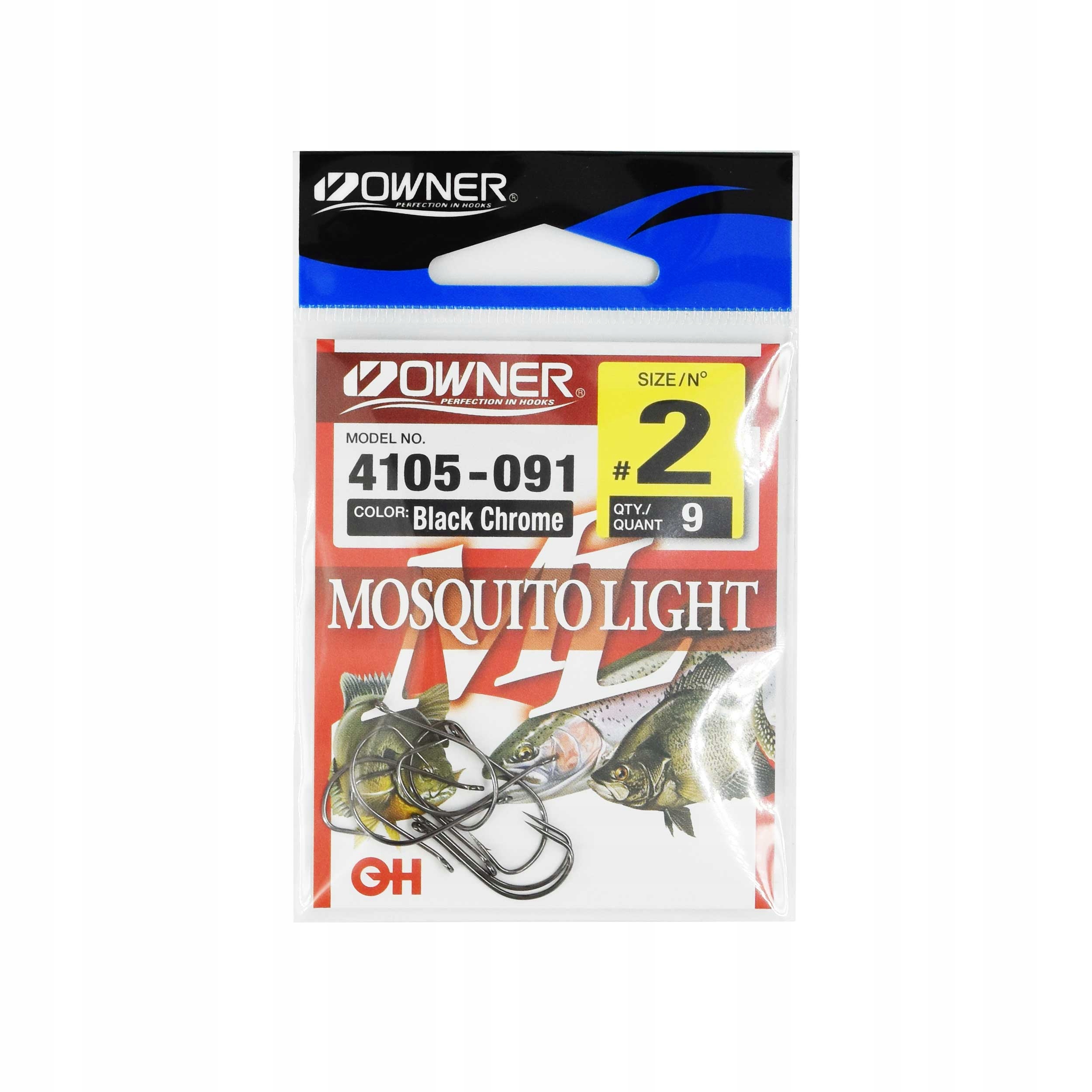 Haczyki z oczkiem Owner Mosquito Light 4105 #2 ciemnostalowy 9szt.