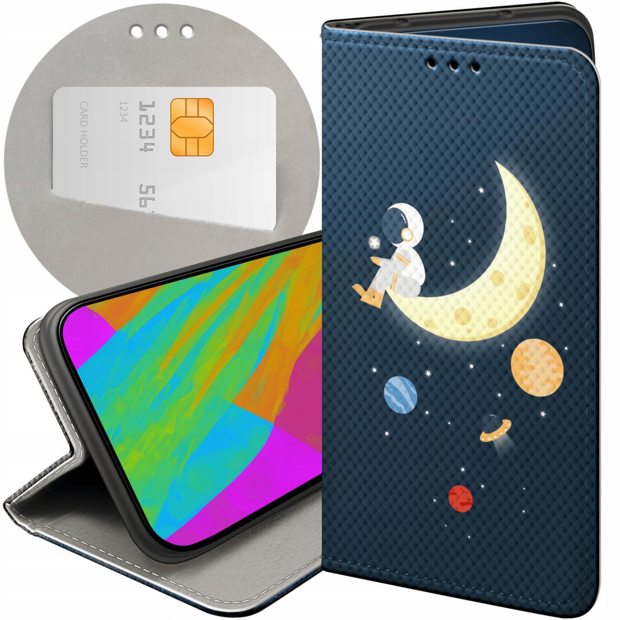 Etui Do Samsung Galaxy J7 2017 Księżyc Gwiazdy Kosmos Planety Futerał