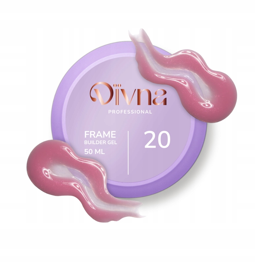 Divna Frame Builder Gel 20 50 ml stavební gel na nehty, barevný