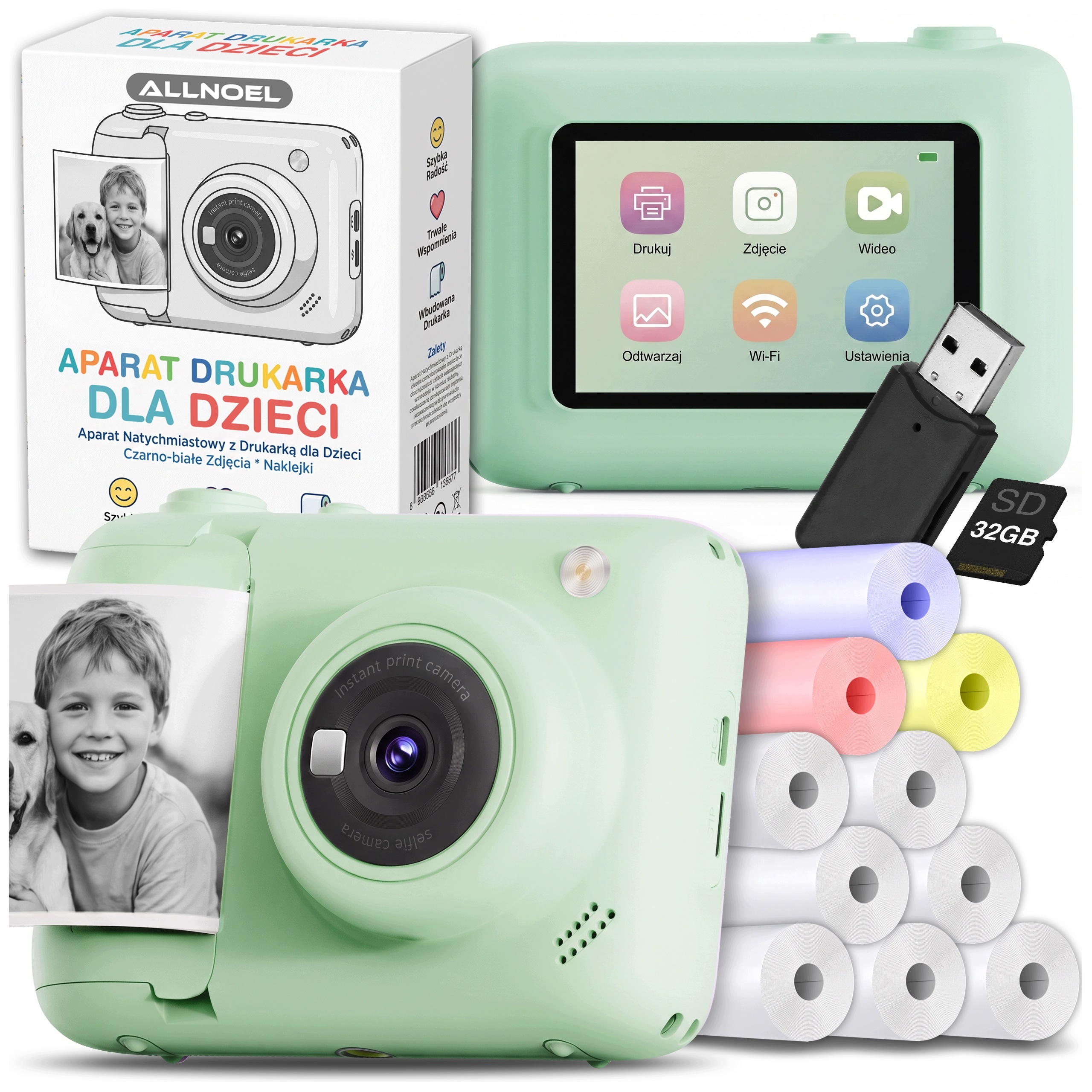 Instantní Fotoaparát Pro Děti S Dotykovým Tiskem Wifi, Tisková Lampa 32 Gb