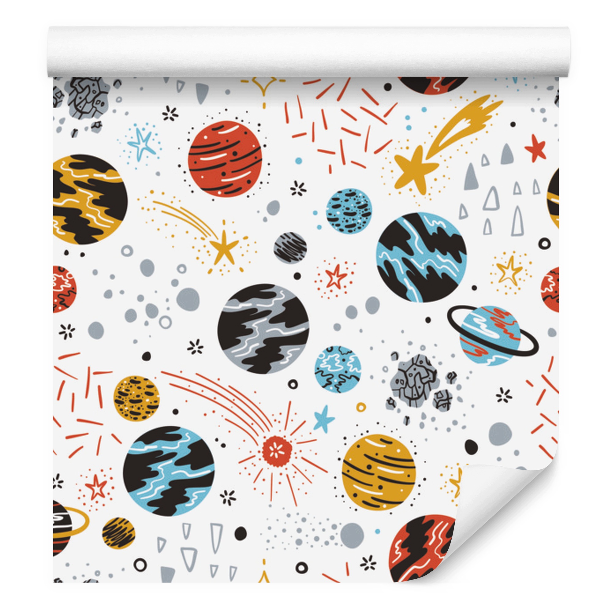 Tapeta Planety a padající hvězdy do obývacího pokoje a ložnice 50 x 1000 cm