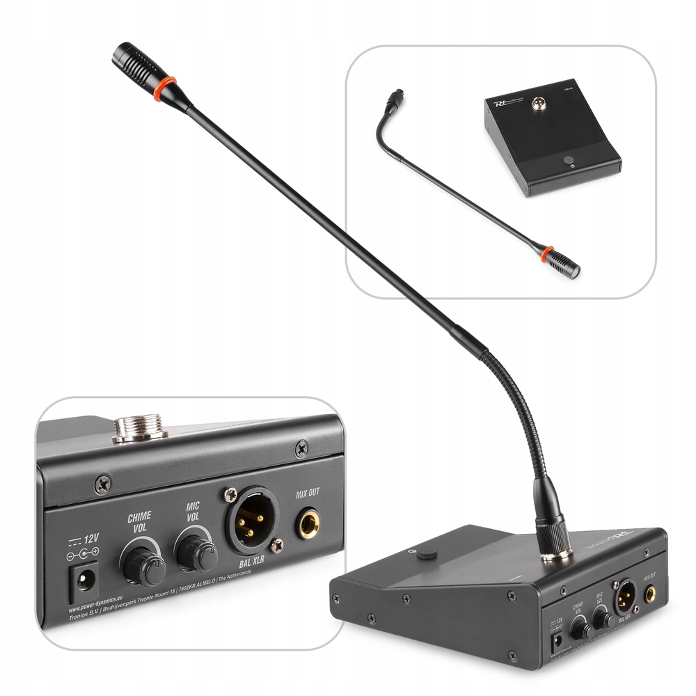 Mikrofon konferencyjny stołowy z gongiem Xlr Pro gęsia szyja