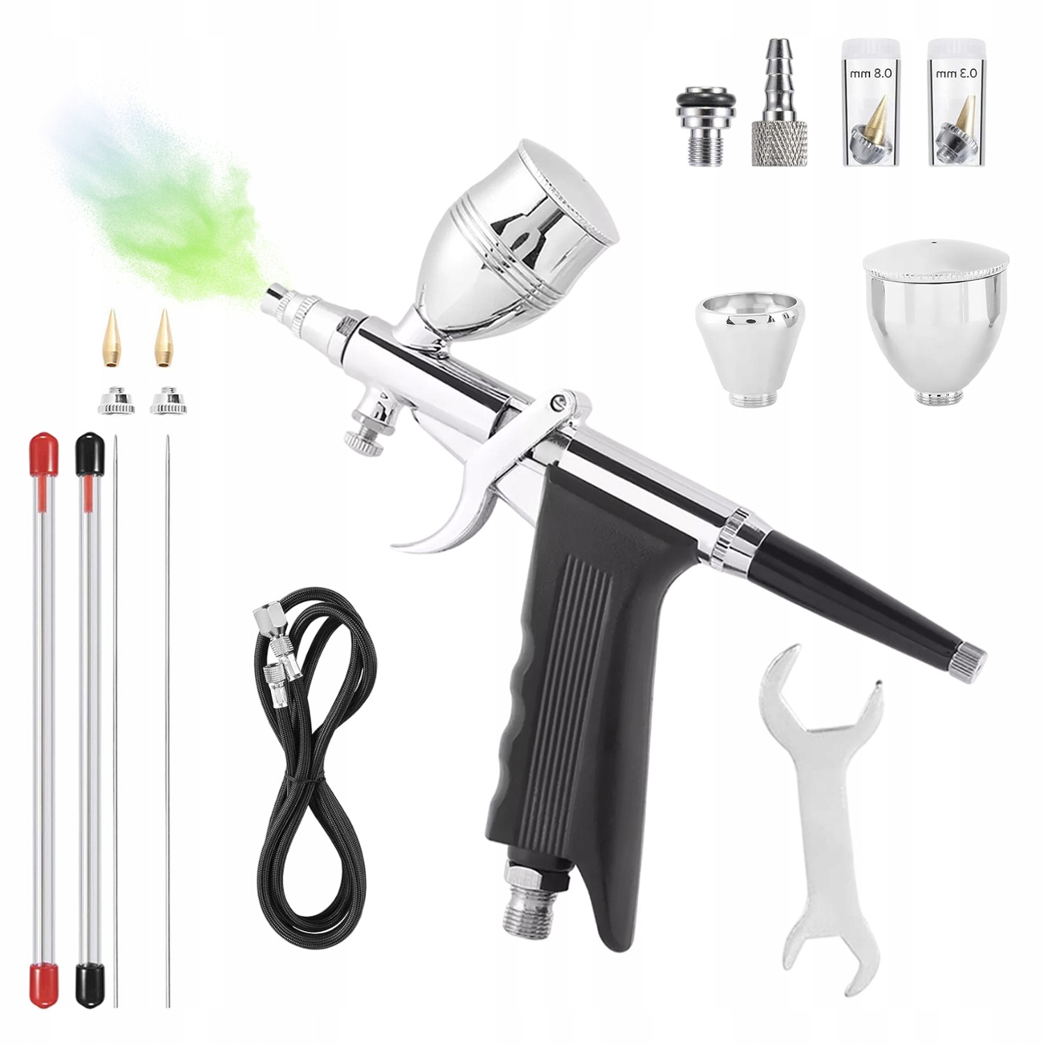 Modelářský Airbrush Malířská Pistole Pro 3 Trysky 0,3/0,5/0,8 MM