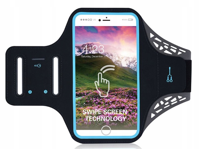 

Czarne Etui Do Biegania na ramię na telefon