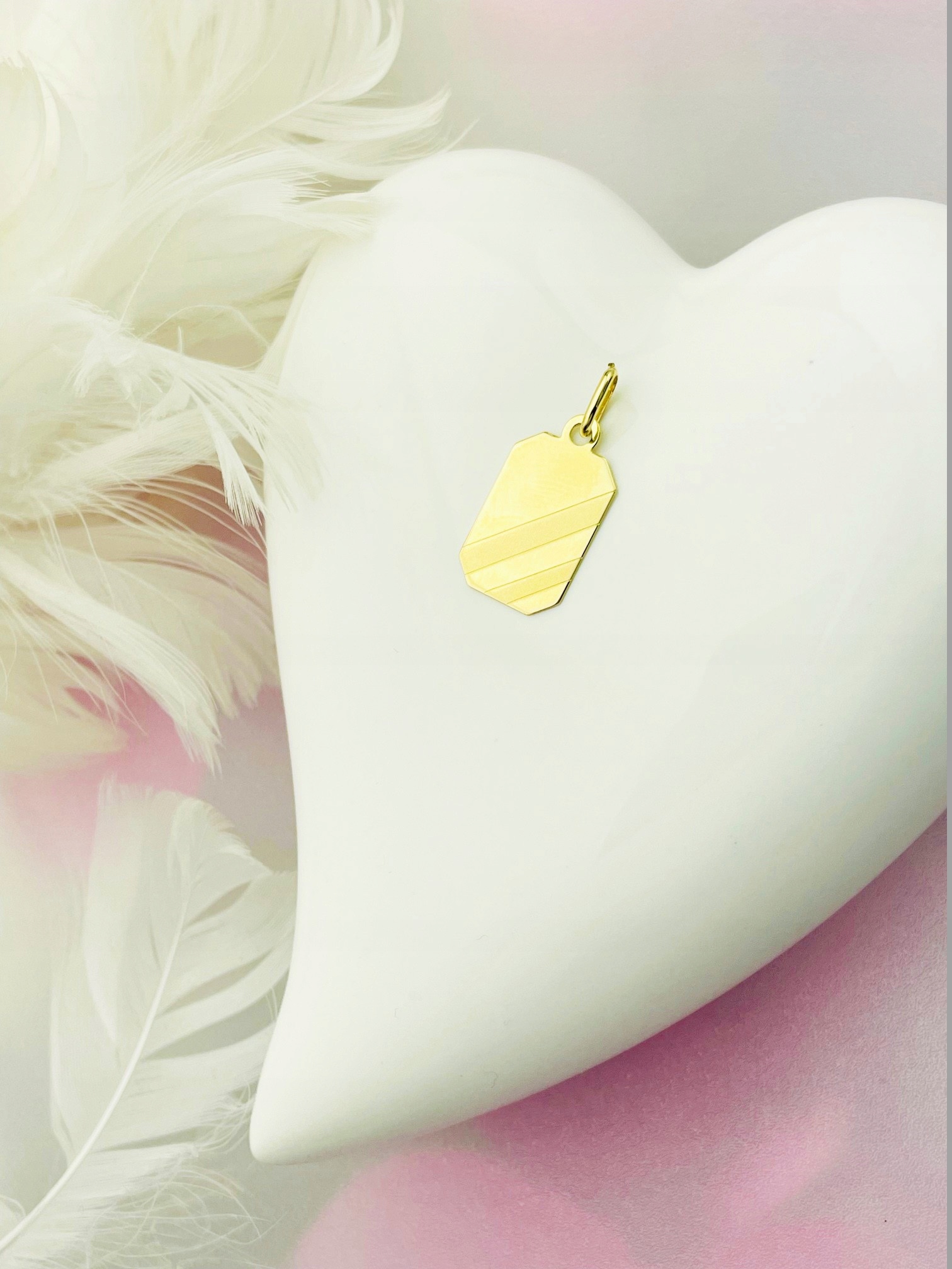 Zlatý přívěsek přívěsek s plechem vojenská známka pro gravírování