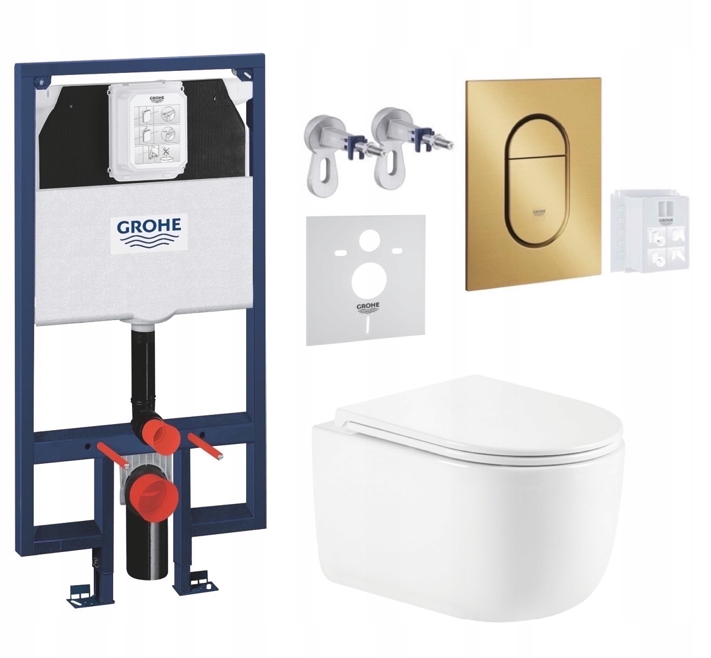 7w1 Zestaw Wc, Stelaz Grohe Slim Miska Wc Tornado Imprese Przycisk