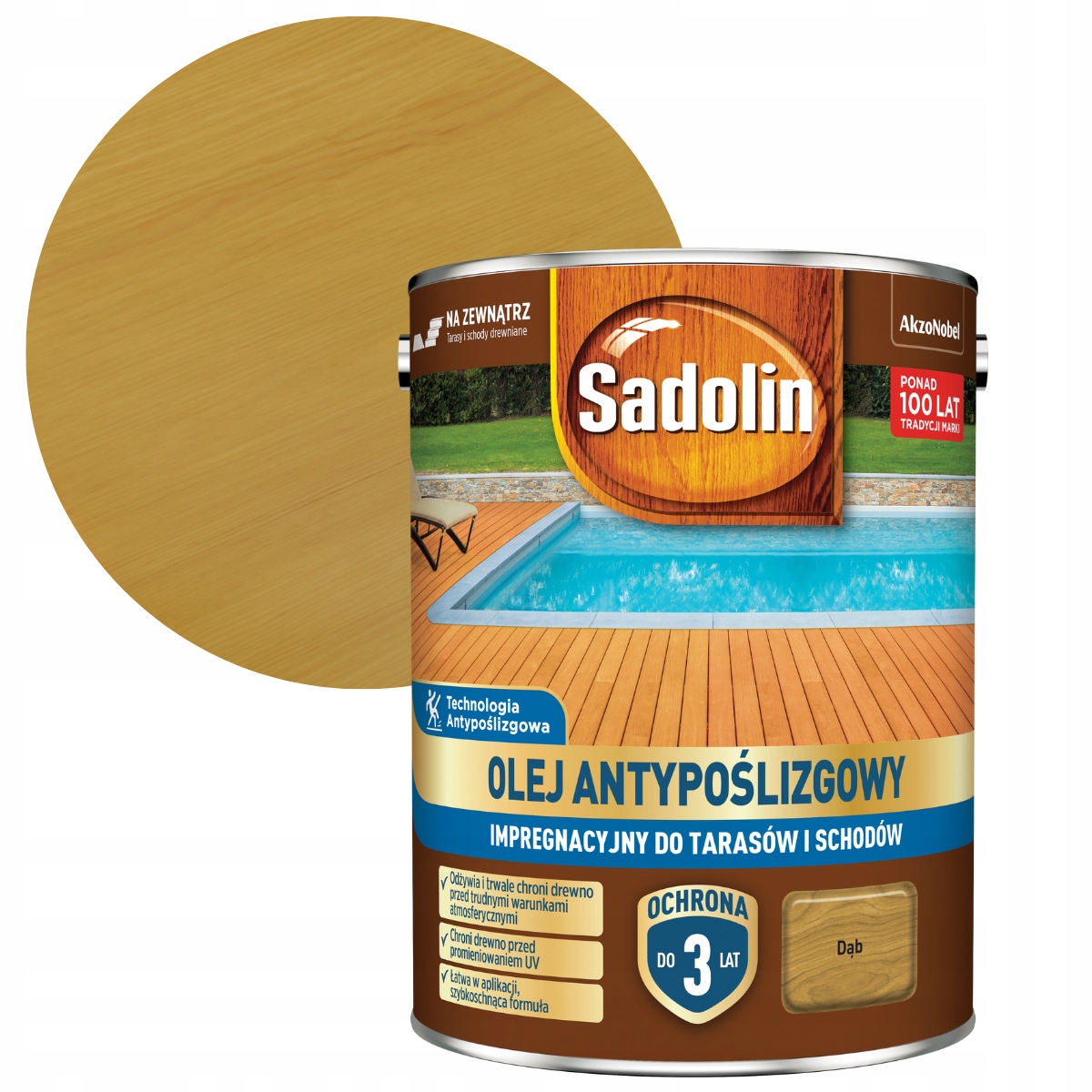Sadolin Protiskluzový Olej Na Terasy A Schody 4,5 L Dub