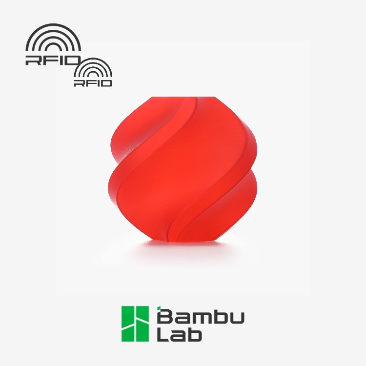 Filament Bambu Lab PLA Translucent 1,75mm 1kg - z wielorazową szpulą - Red