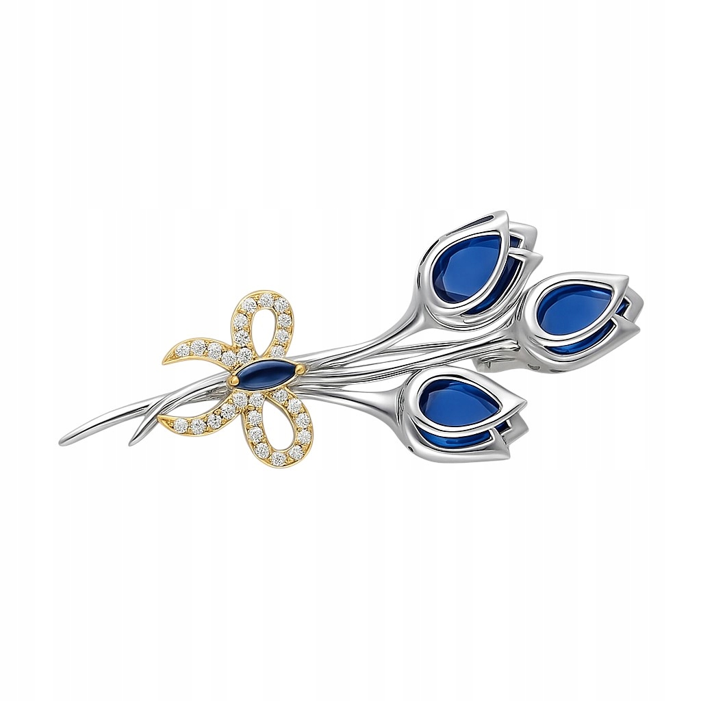 Brož stříbrná Ag 925 Květina se zirkony IM0930925AR_B