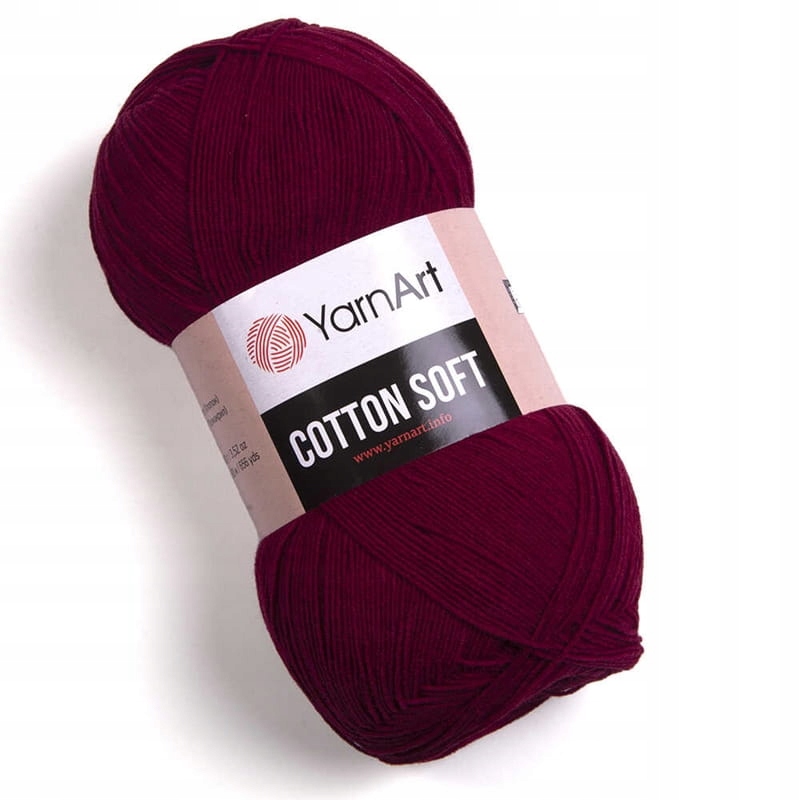 Włóczka YarnArt Cotton Soft 66 burgund