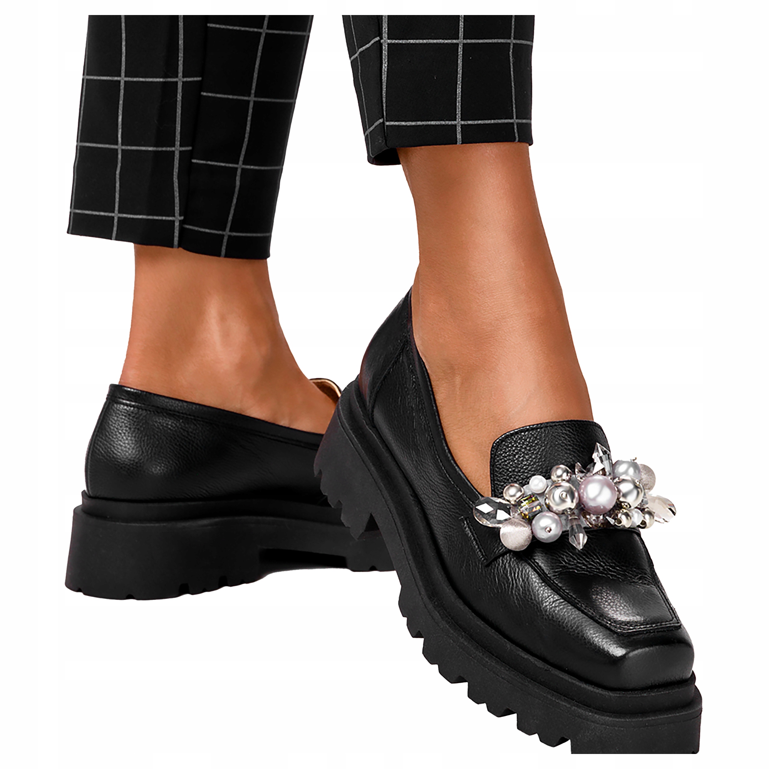 Mokasíny Polobotky Na Platformě Polská Kůže New 40