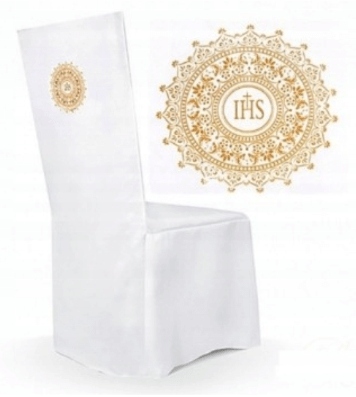 POKROWIEC KOMUNIJNY NA KRZESŁO HOSTIA IHS PD