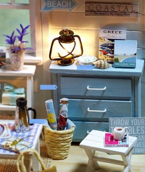 Miniaturowy DUŻY Domek SKANDYNAWSKI DIY Meble LED Marka inna