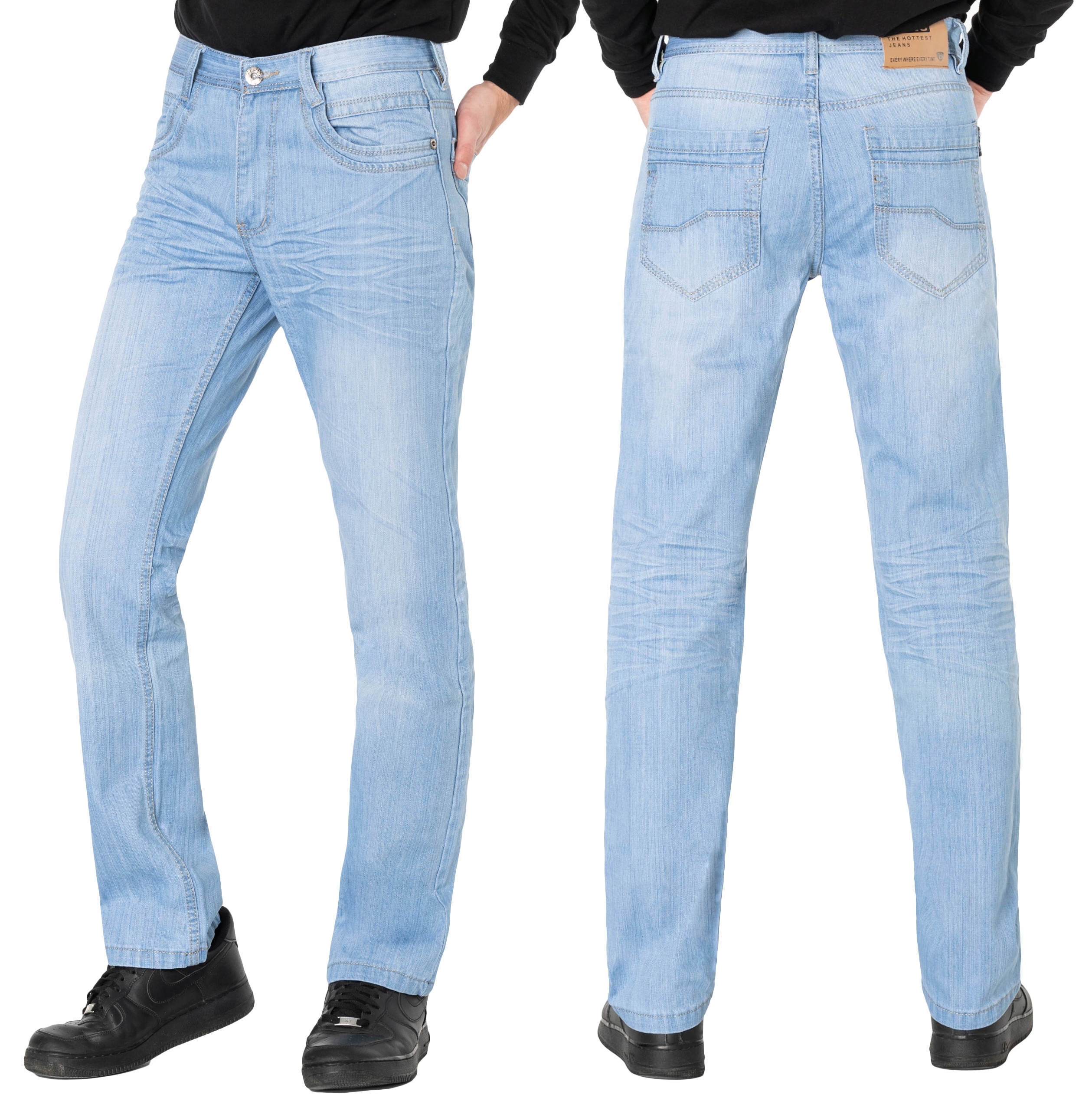 

Jasne Jeansy Spodnie Męskie Dżinsowe LA124 W37 L32