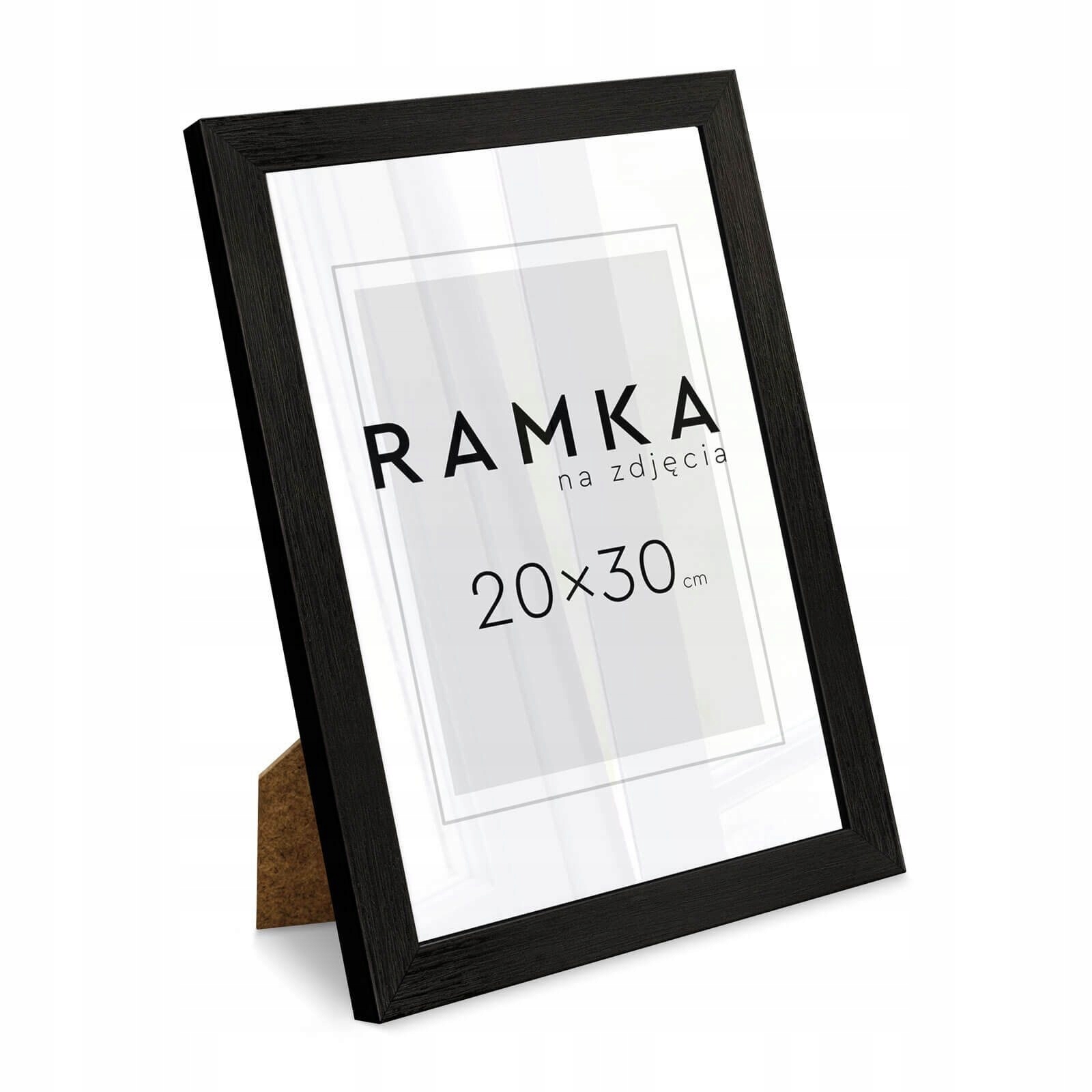 

Ramka na zdjęcia 20x30 cm 30x20 z podpórką Czarna