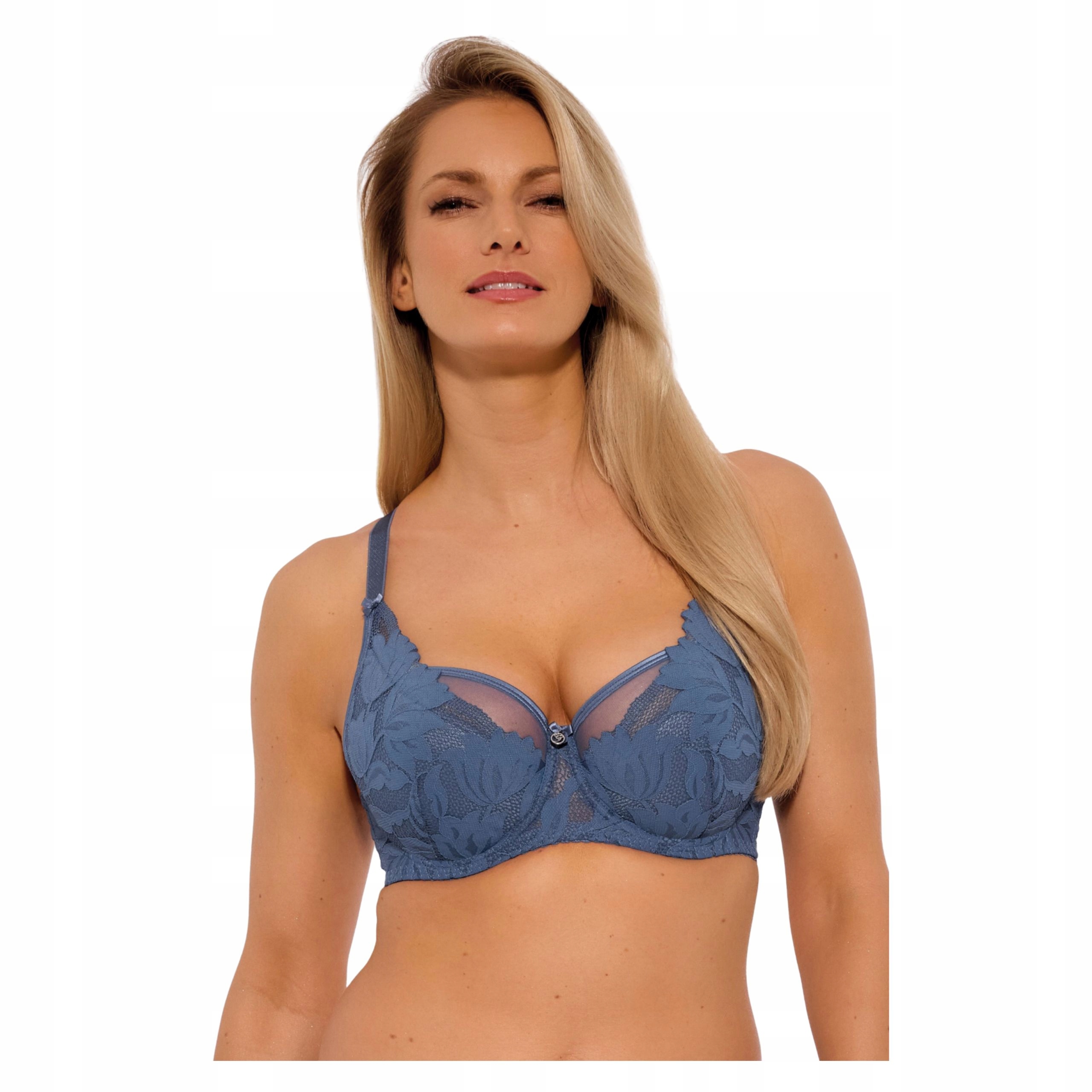 Podprsenka 90E polovyztužená podprsenka semi soft sexy modrá krajka Gaia