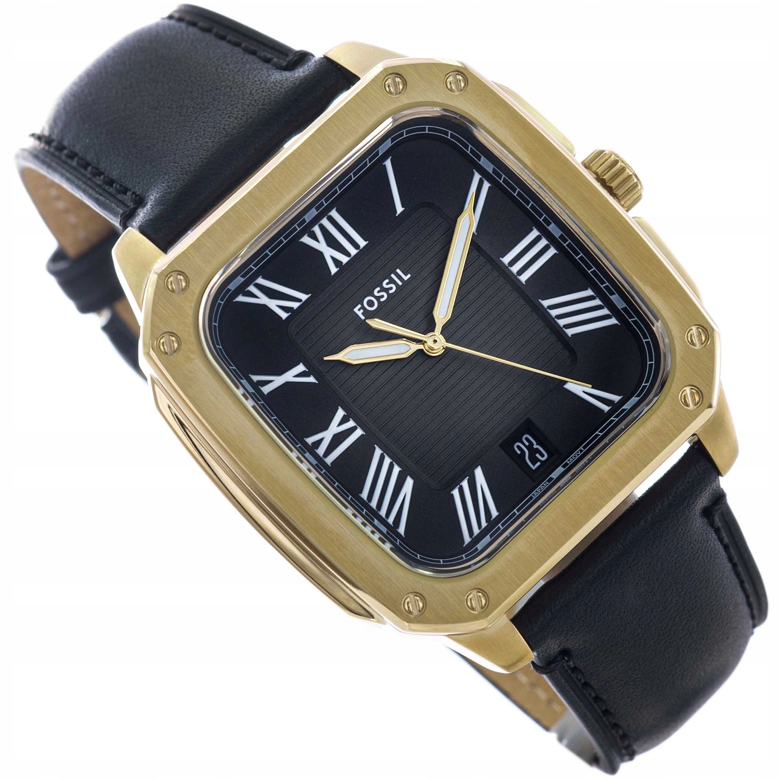 Pánské Hodinky Fossil FS6151 Crosby Černý Kožený Opasek Elegantní