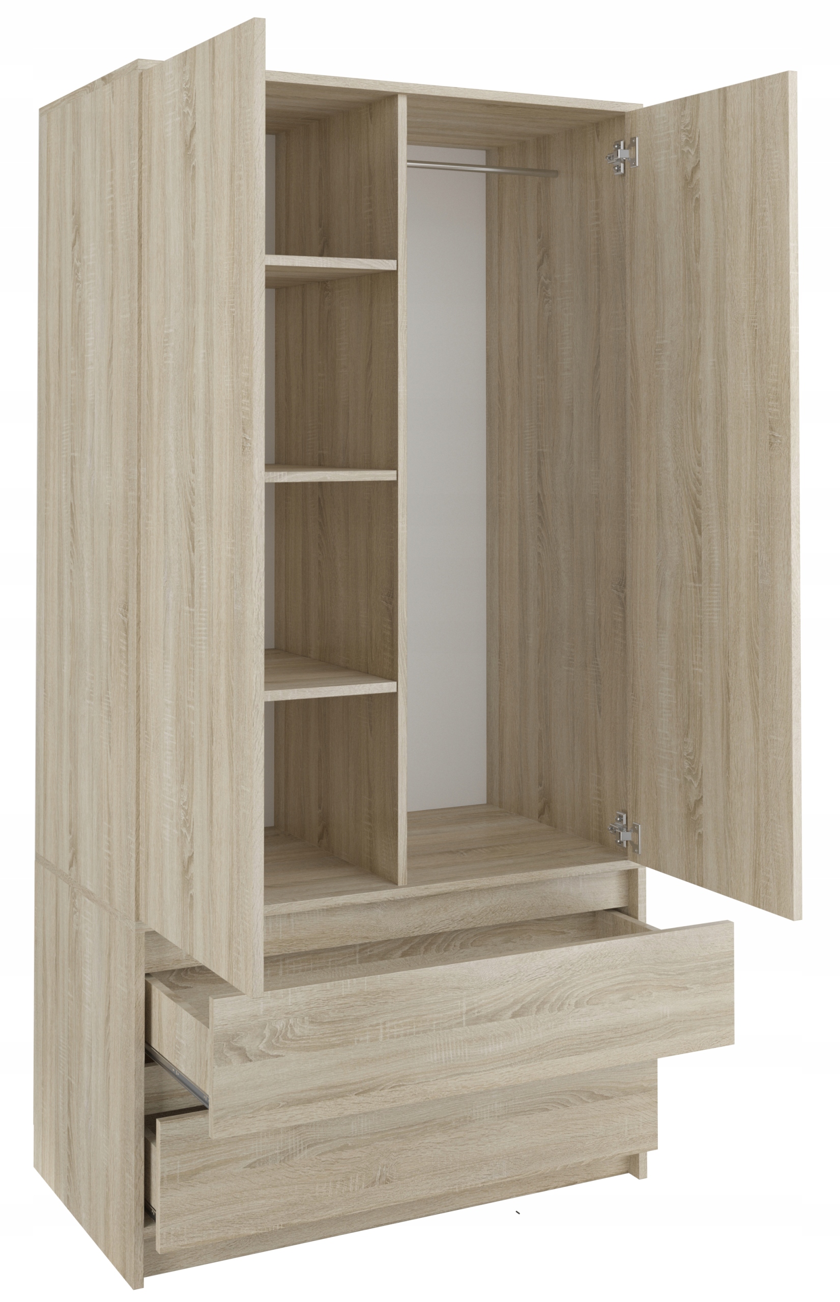 Szafa garderoba 90cm 2d 2sz sonoma B-9