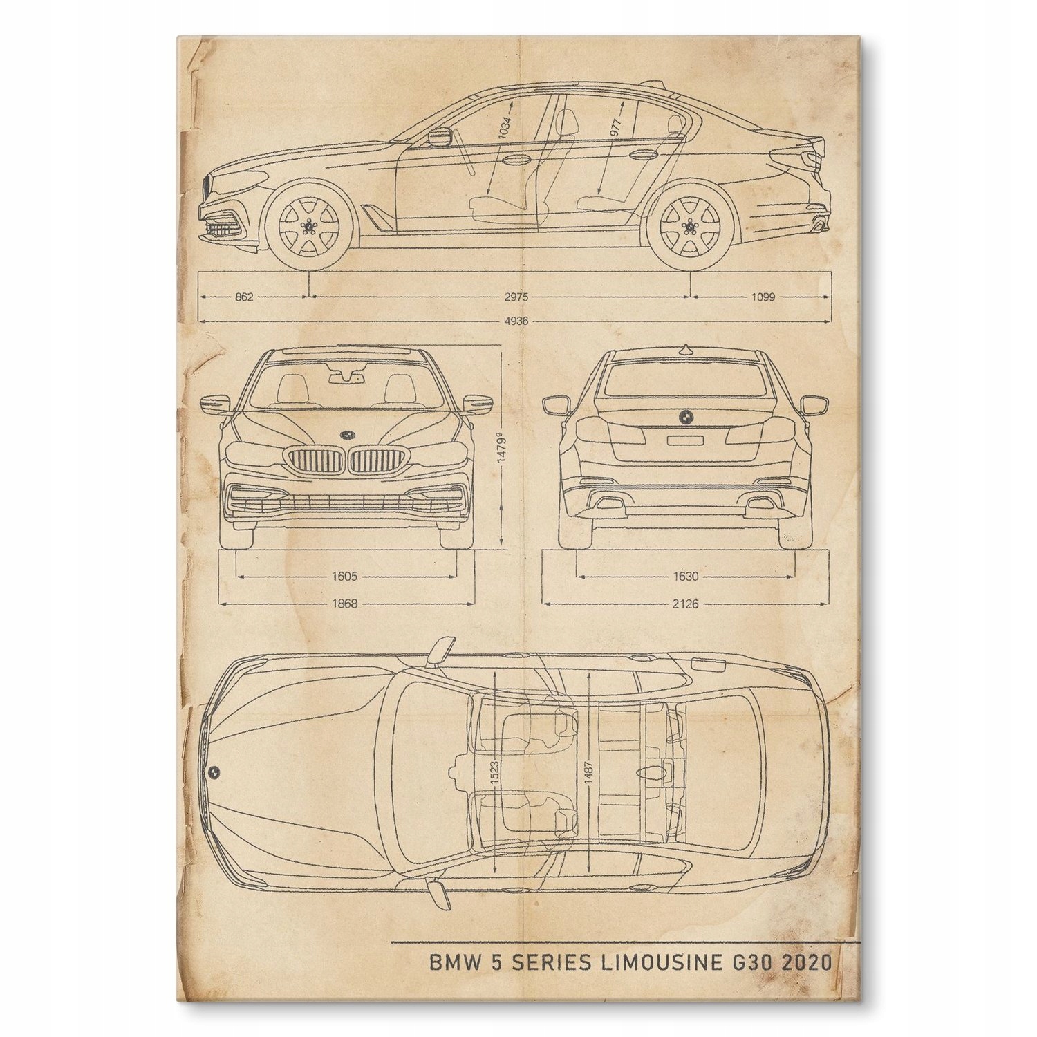 

Plakat metalowy Bmw 5 Limousine Retro S