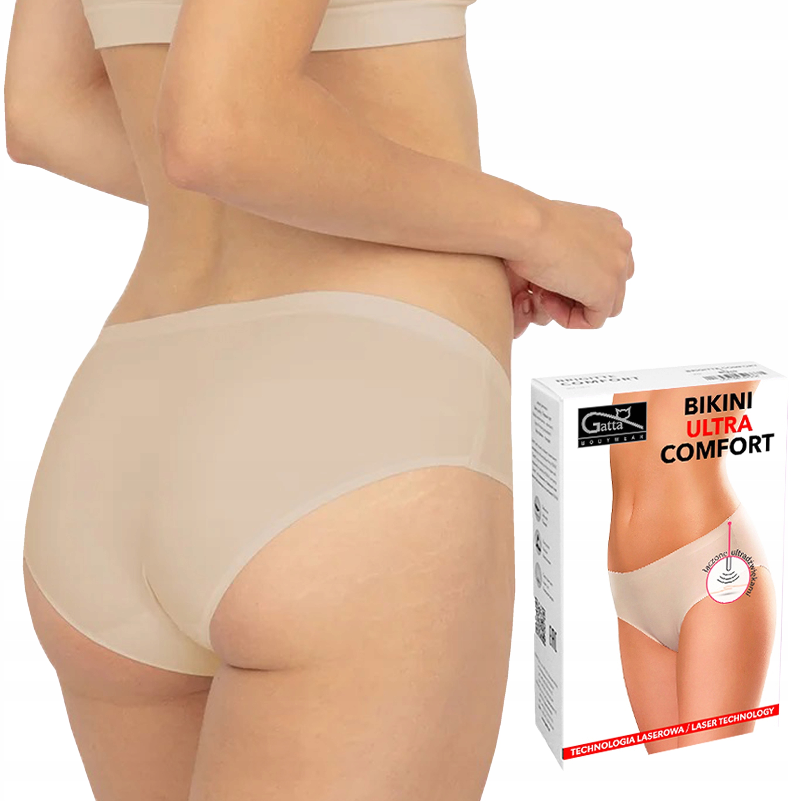 GATTA BIKINI COMFORT, figi bezszwowe, BEŻOWE, M