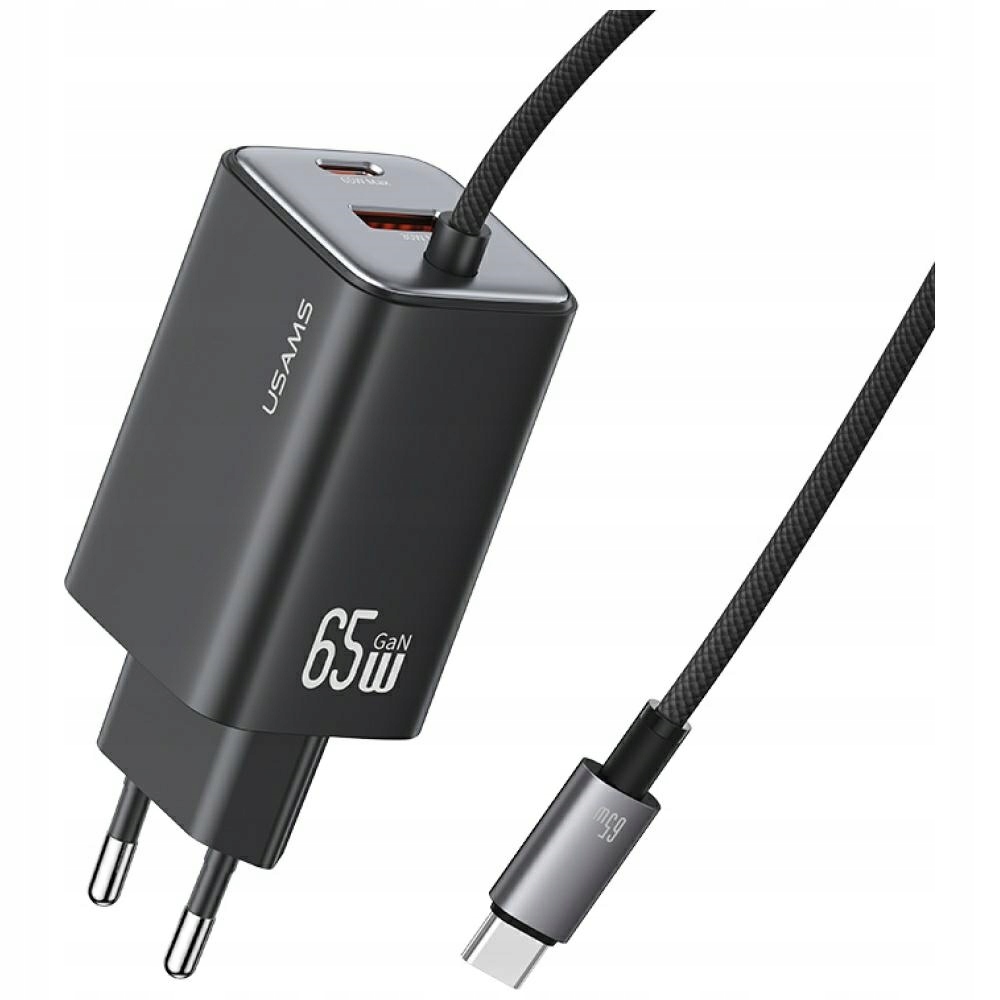 Usams Síťová Nabíječka 65W Pro Iphone 12 13 14 15 2xUSB-C Rychlé Nabíjení