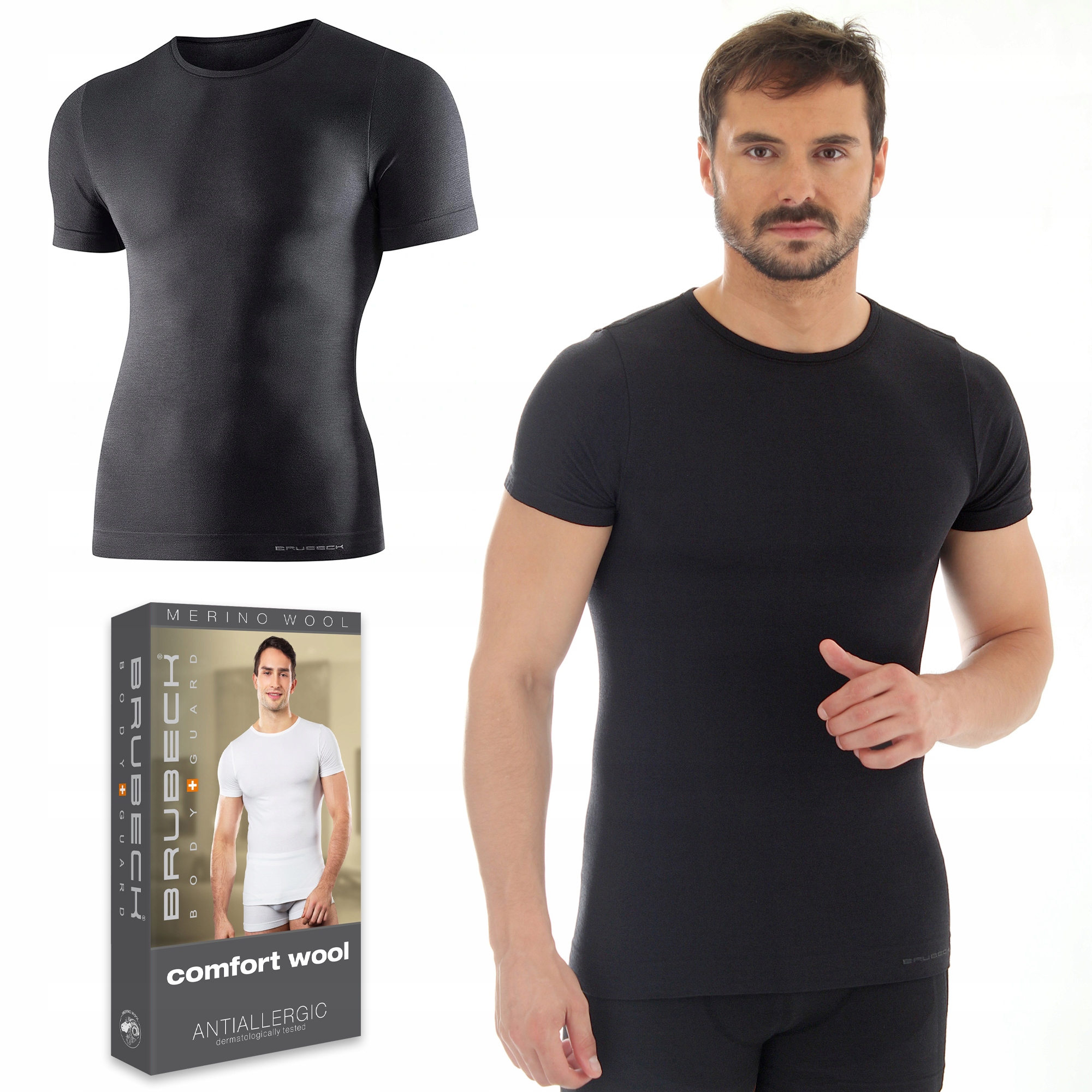 

Brubeck SS11030 koszulka męska termo Wełniana - XL