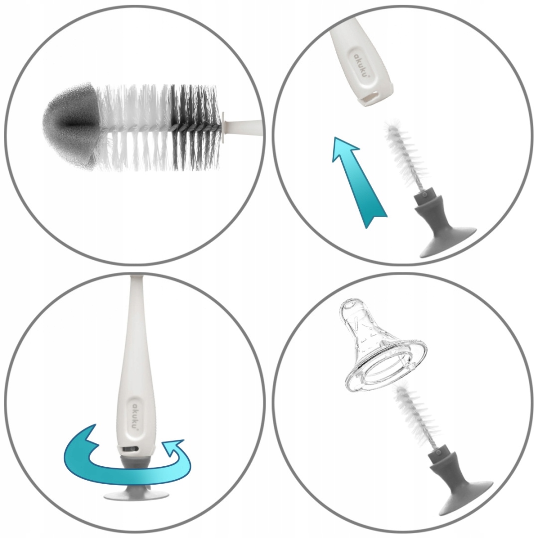 AKUKU SZCZOTKA DO MYCIA BUTELEK SMOCZKÓW z przyssawką 2w1 EAN (GTIN) 5315311557231