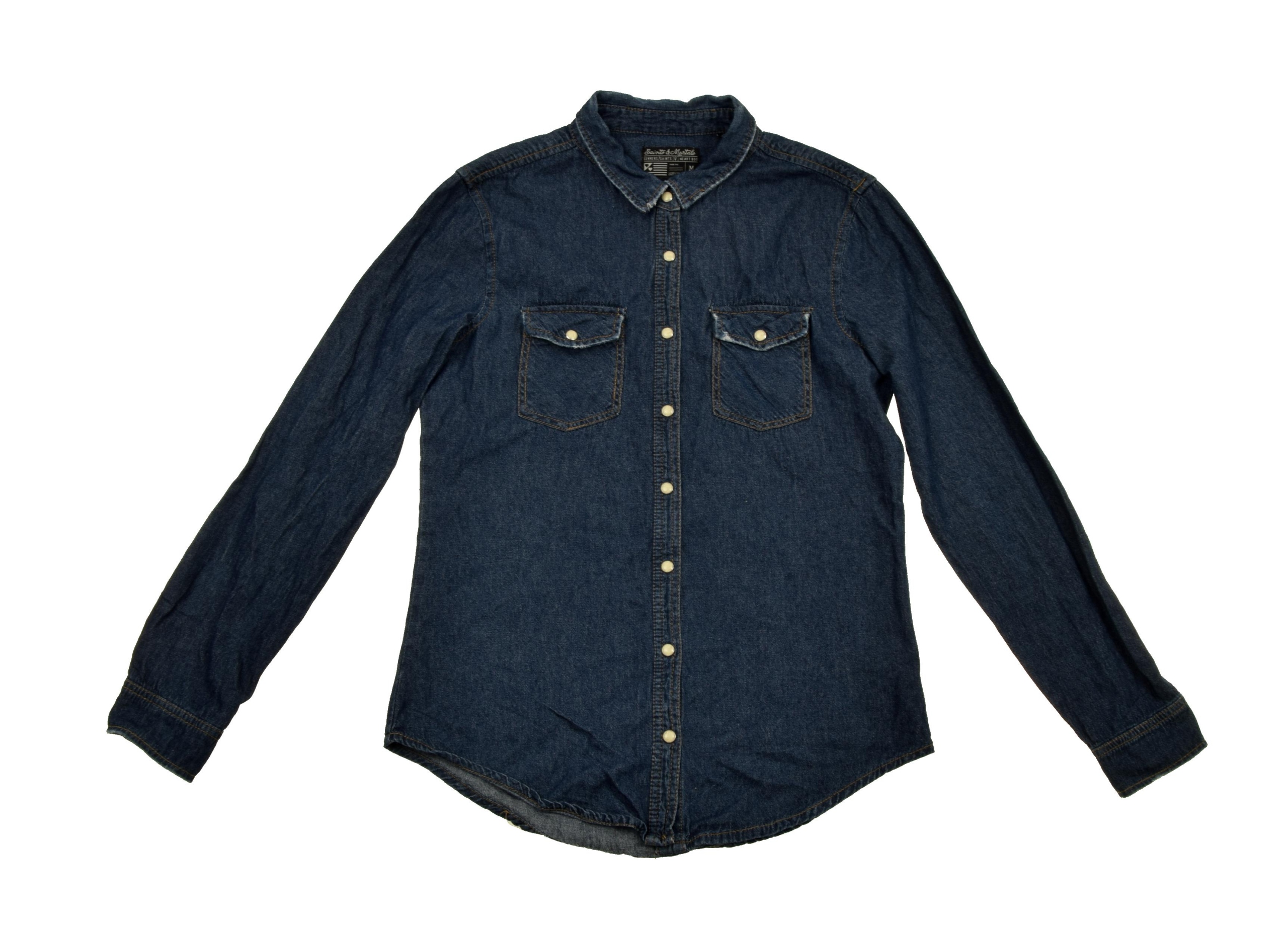 SAINTS&MORTALS JEANSOWA KOSZULA PRZECIERANA M