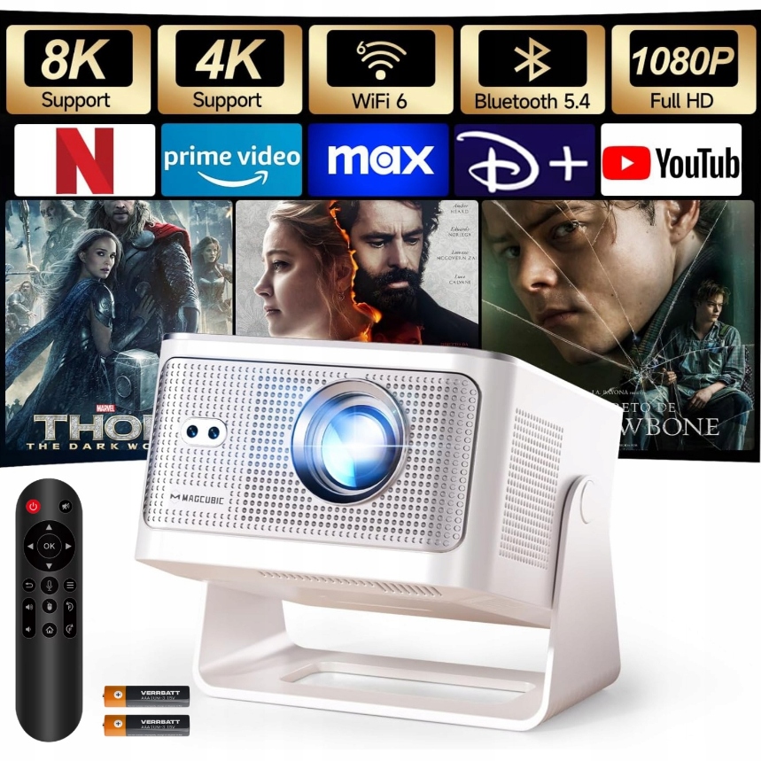 Projektor Magcubic HY350 Max 8K 1080p Android Smart Tv WiFi Reproduktor Bt 2026