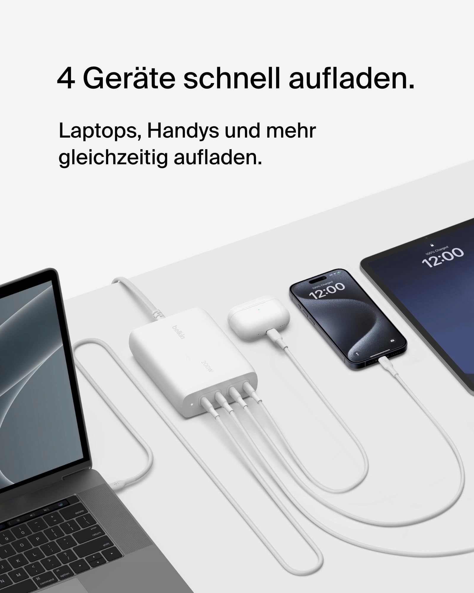 BELKIN BoostCharge Pro 4-Portowy Ładowarka USB-C GaN 200W Szybkie Ładowanie — miniatura 2