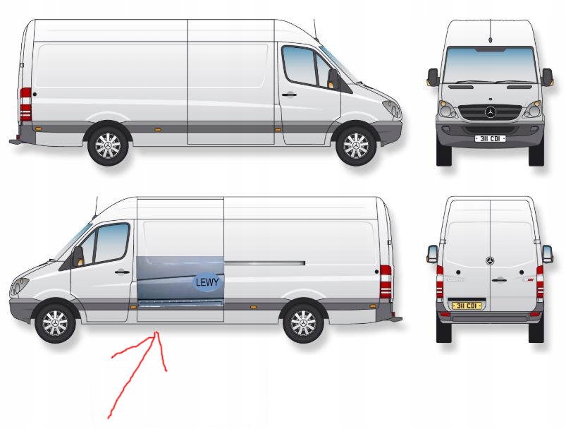 VW CRAFTER 2E BOK LEWY ZA KIEROWCA 06 18 Quality of parts according to GVO Z replacement