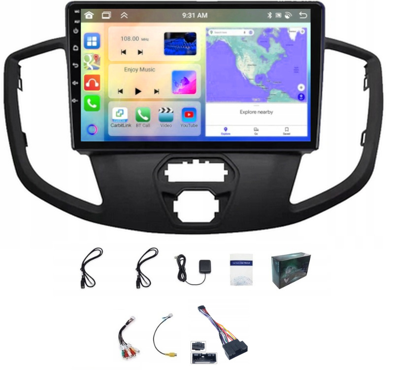 Android Rádio Navigace Ford Transit Gps Carplay 6GB 128GB