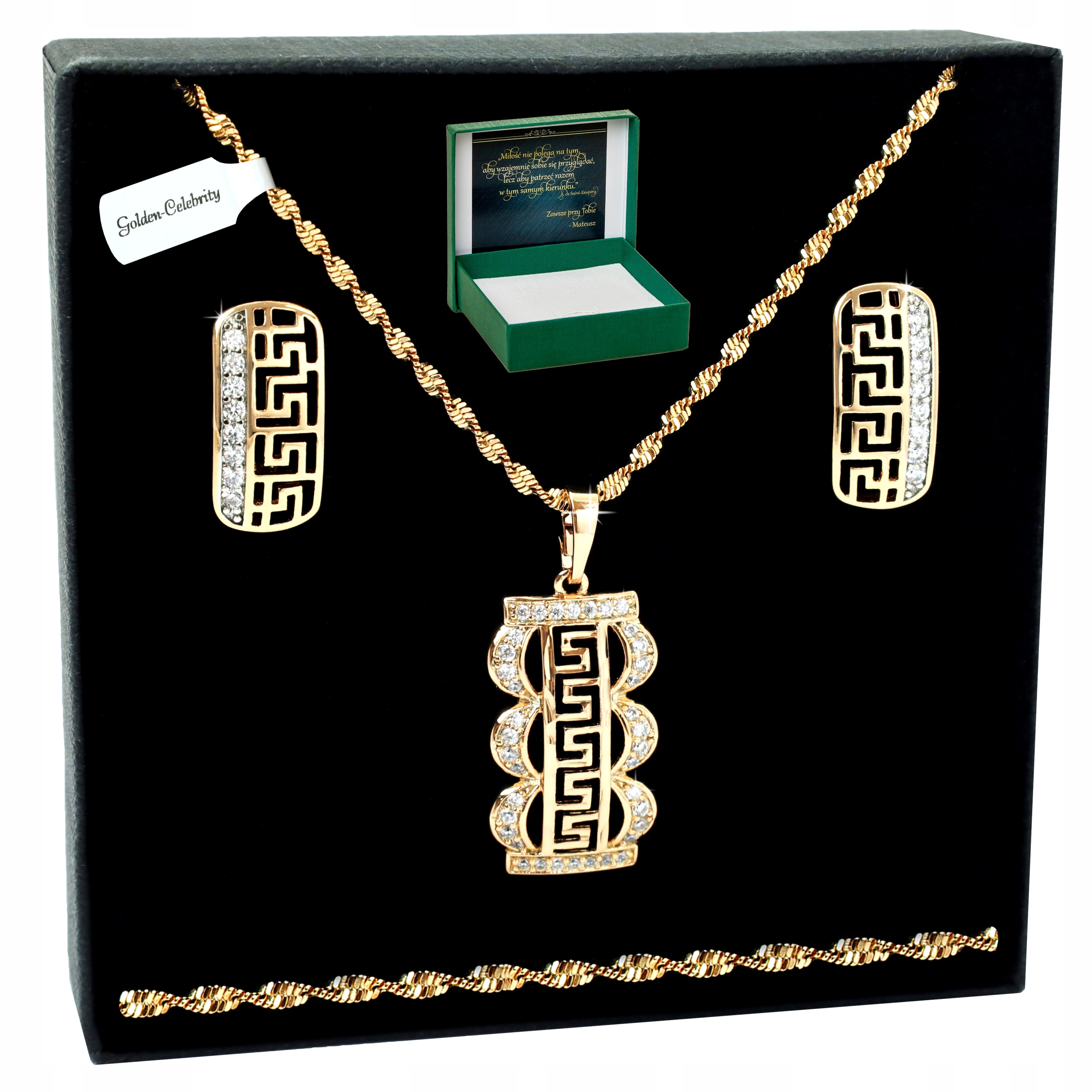 Elegantní Sada Šperků Řecký Vzor 45 CM Dárek Pro Maminku 18K
