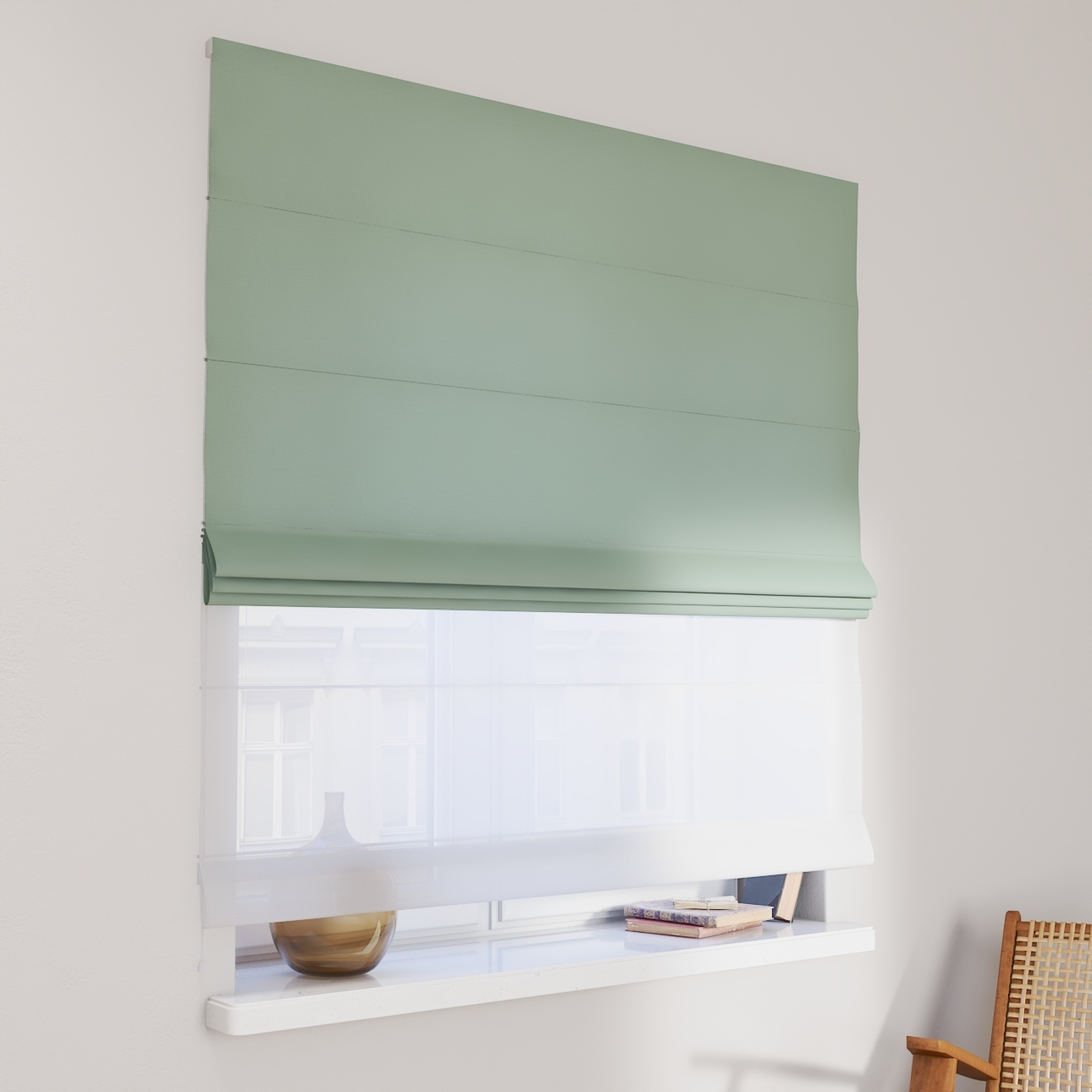 Hotová římská roleta Duo 100 x 170 cm zelená