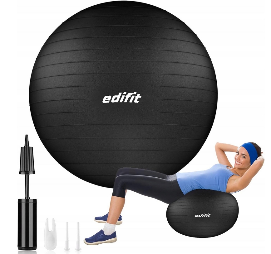 Piłka szara Edifit do ćwiczeń, pilatesu,, jogi 65 cm