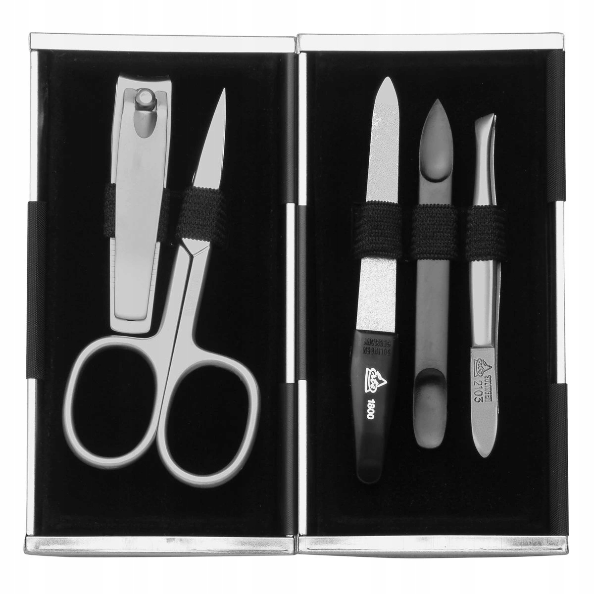 Erbe Solingen Dámská manikúra Magic Box 9312 stříbrná/černá mat