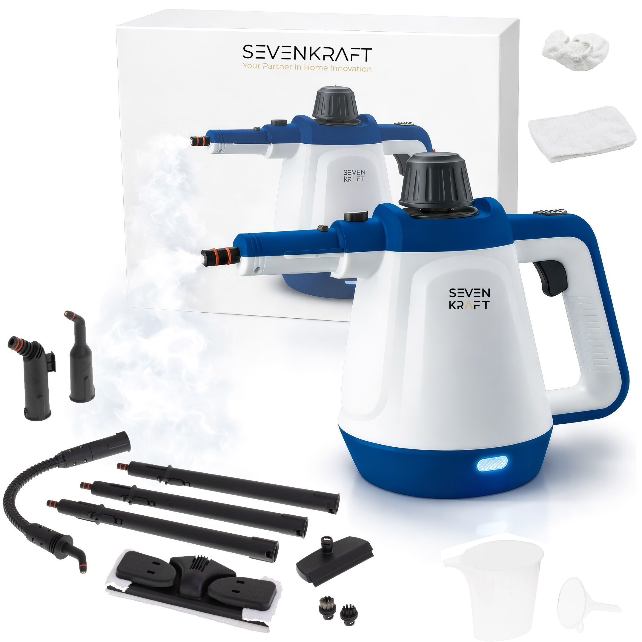 Myjka Parowa Czyścik Parowy Parownica 2000W Zestaw 13 Dodatków 3,5 Bar