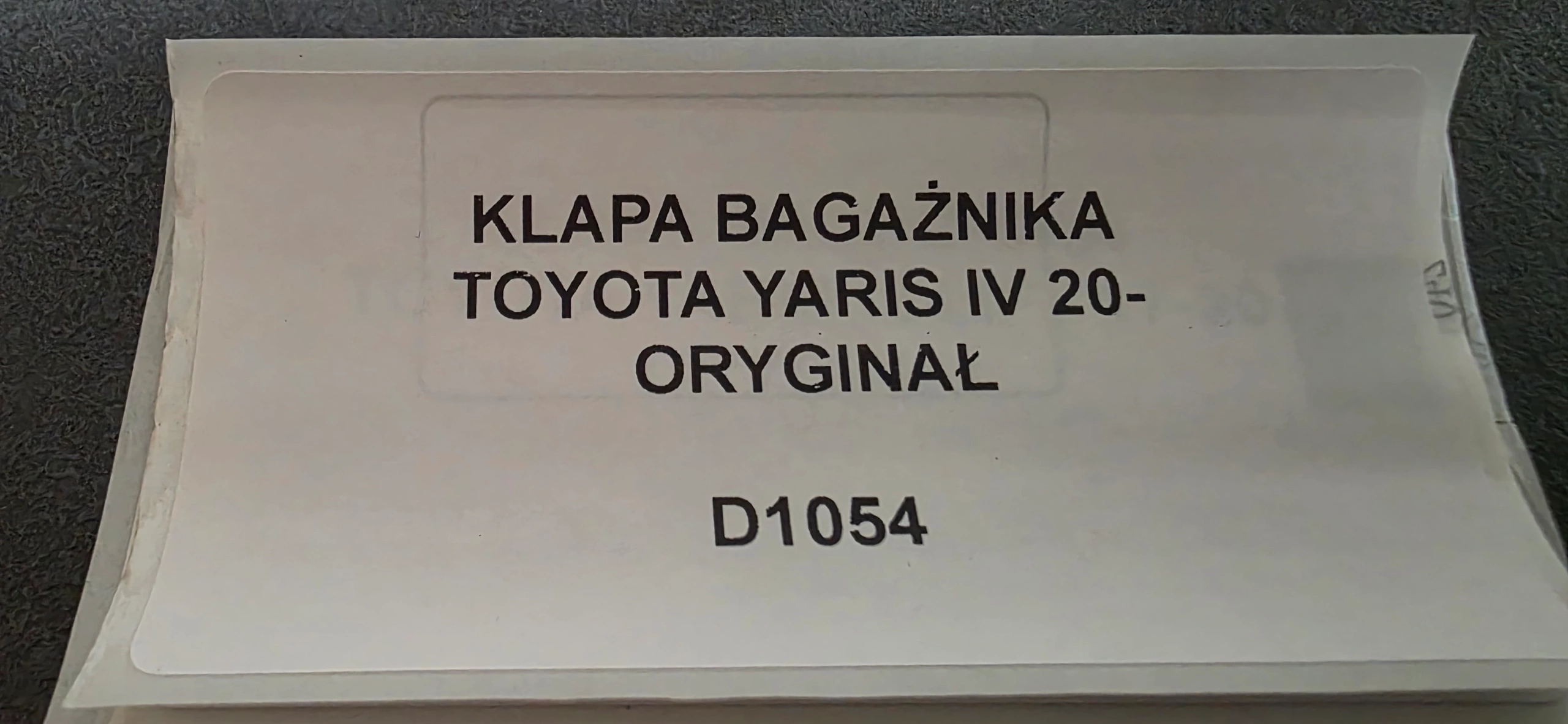 trunk door boot TOYOTA YARIS IV 20- original