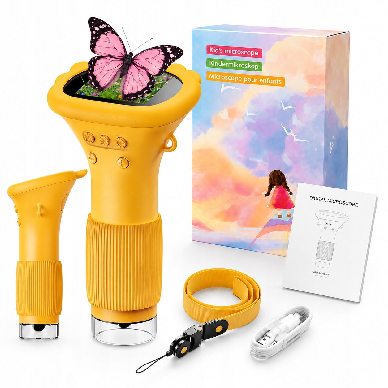 Digitální mikroskop Led obrazovka Hd kamera Usb – kapesní vzdělávací sada
