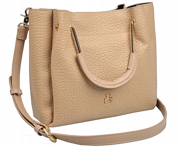 Lulu Castagnette TOREBKA damska A5 KUFEREK do ręki LISTONOSZKA z paskiem Materiał dominujący skóra ekologiczna