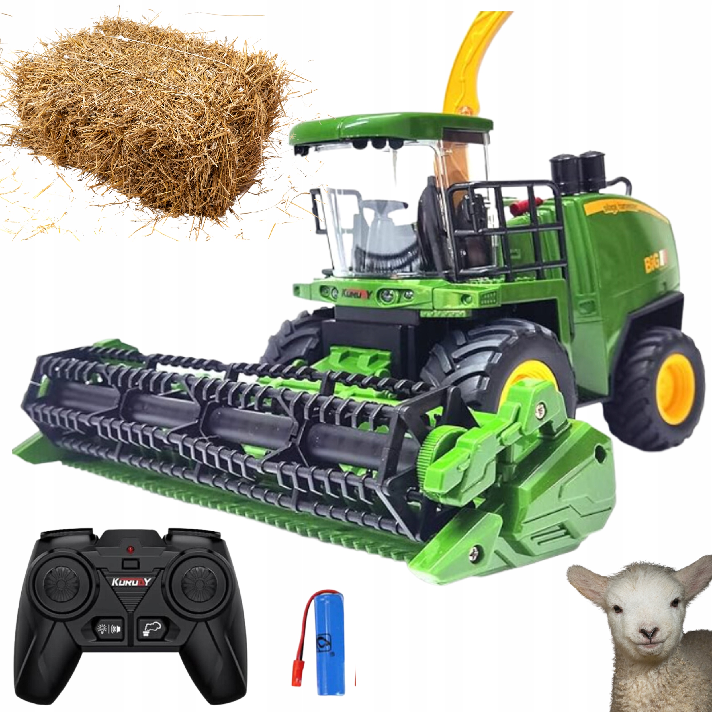 DUŻY KOMBAJN ZDALNIE STEROWANY RC PILOT ŚWIATŁO WYSOKA JAKOŚĆ SOLIDNY